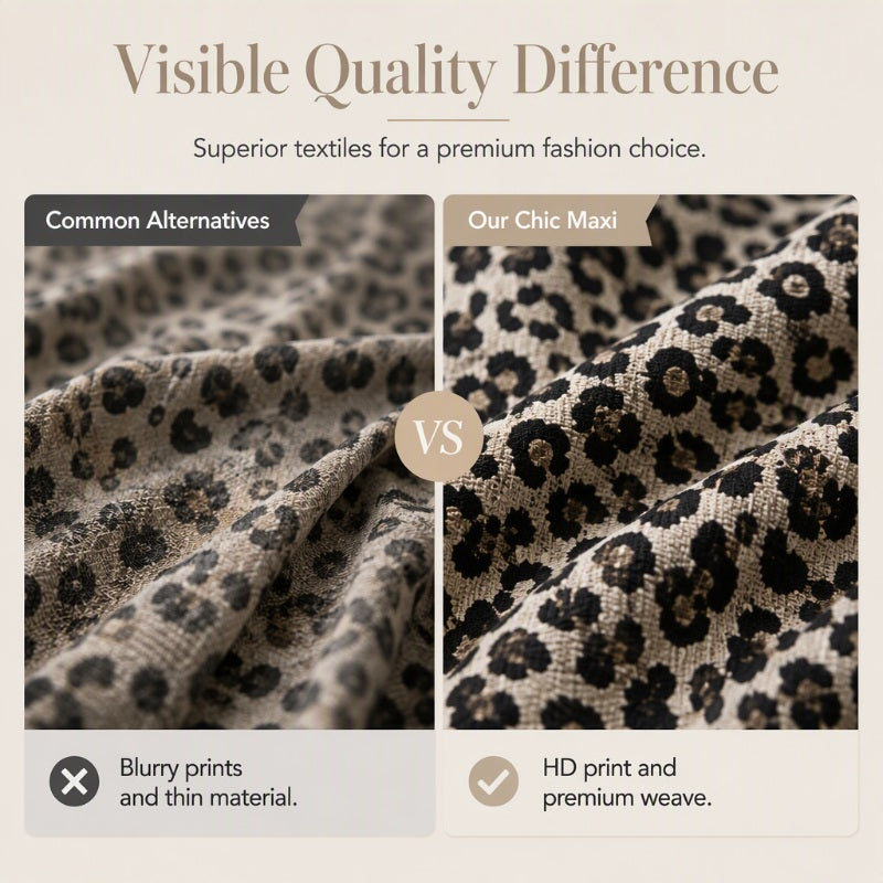 ⏳LAST DAY SALE ONLY 33.99!!🔥Timeless Statement Style 👗✨Women's Leopard Print Long-Sleeve Maxi Dress✨