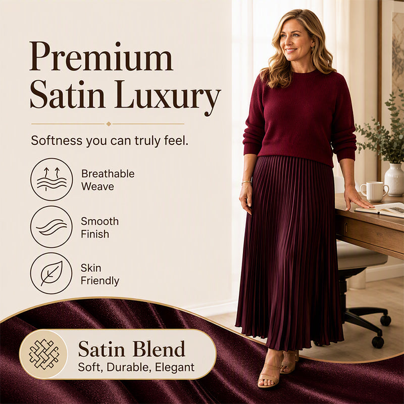 🌸LAST DAY SALE: ONLY 35.99!!✨ Effortless Elegance | Women's Pleated Round-Neck Maxi Dress 🌟