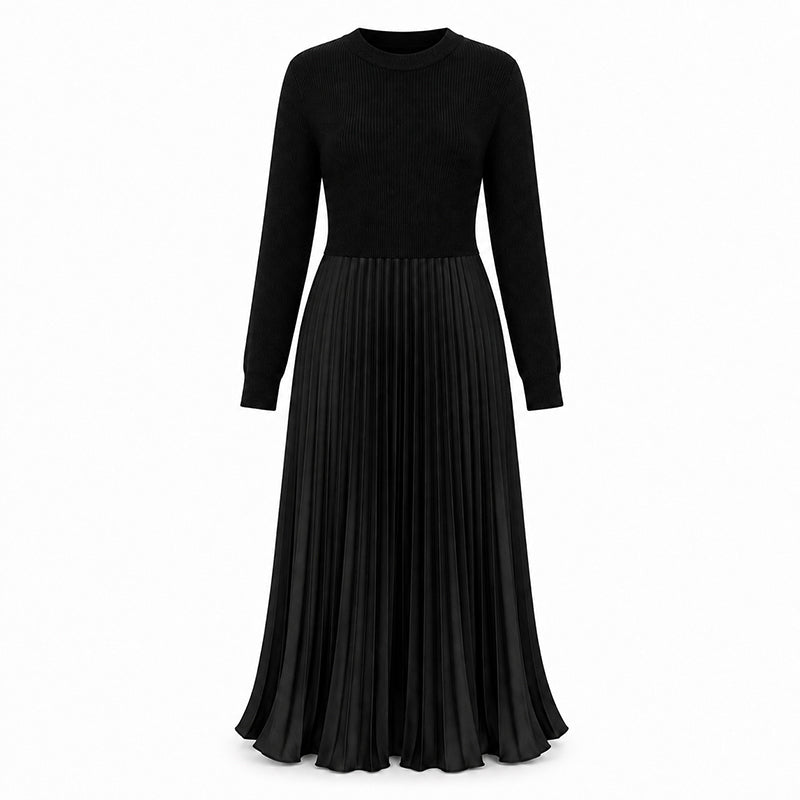 🌸LAST DAY SALE: ONLY 35.99!!✨ Effortless Elegance | Women's Pleated Round-Neck Maxi Dress 🌟