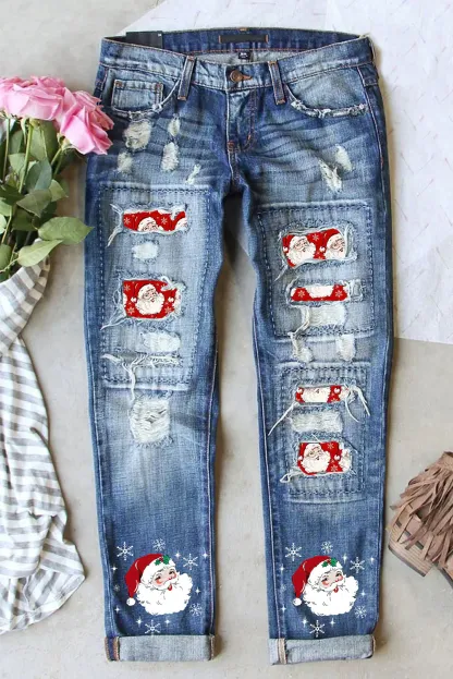 American Flag Star Graphic Straight Jeans