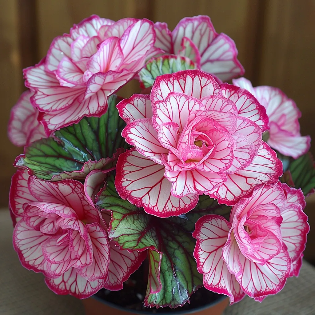 🌸Begónie s bohatými kvetmi – zelené rastliny v kvetináčoch vhodné do polotieňa🌿