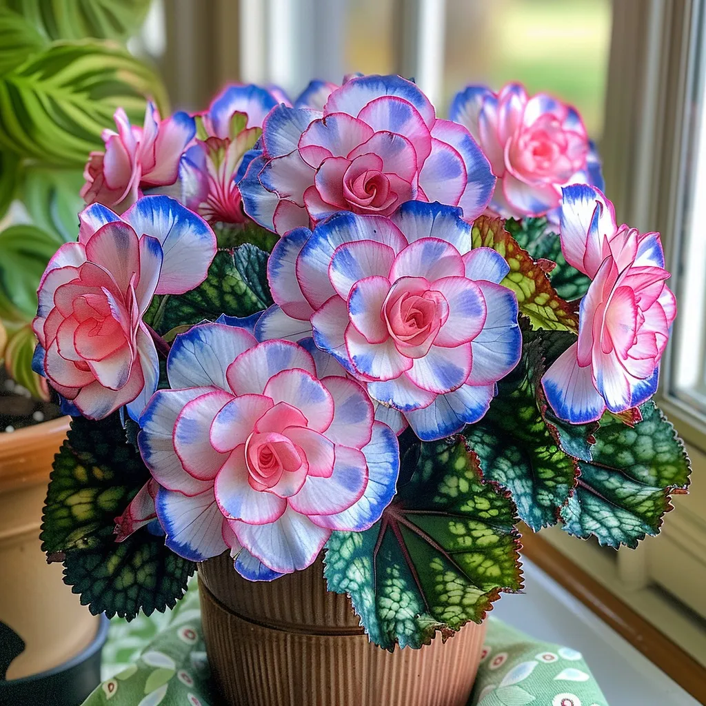 🌸Begónie s bohatými kvetmi – zelené rastliny v kvetináčoch vhodné do polotieňa🌿