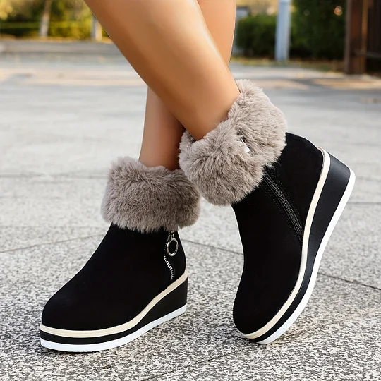 🔥 Utolsó napi akció – 50% kedvezmény – Női téli, új, ortopéd vastag sarkú bakancsok