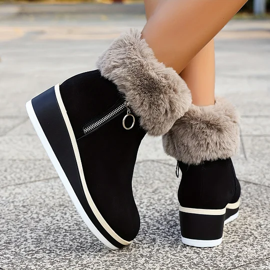 🔥 Utolsó napi akció – 50% kedvezmény – Női téli, új, ortopéd vastag sarkú bakancsok