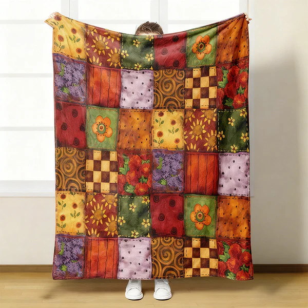 🌼 Kuckós és puha, virágmintás flanel takaró 🛋️💐