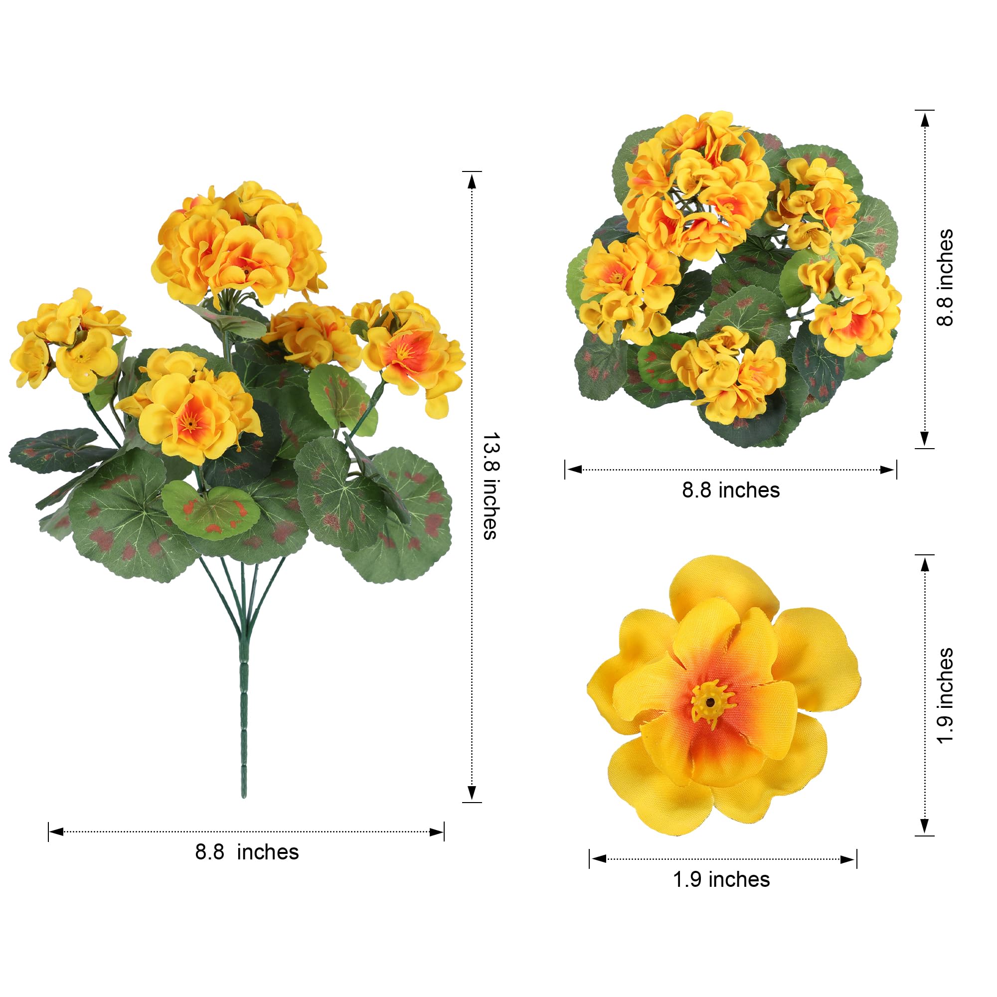 🌸 Lush, UV-Resistant Artificial Geraniums – Real Look, No Maintenance! 🌞🏡💐