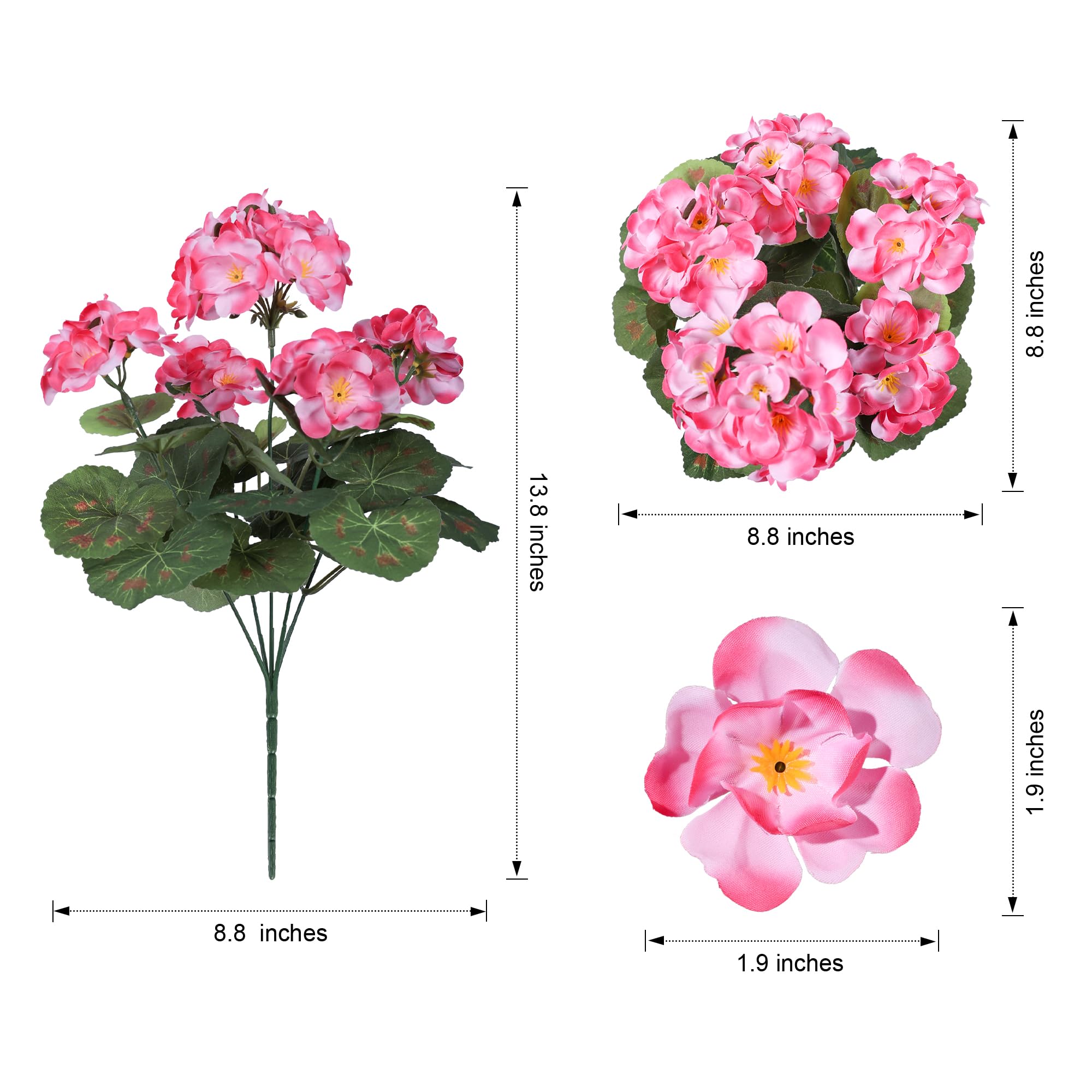 🌸 Lush, UV-Resistant Artificial Geraniums – Real Look, No Maintenance! 🌞🏡💐