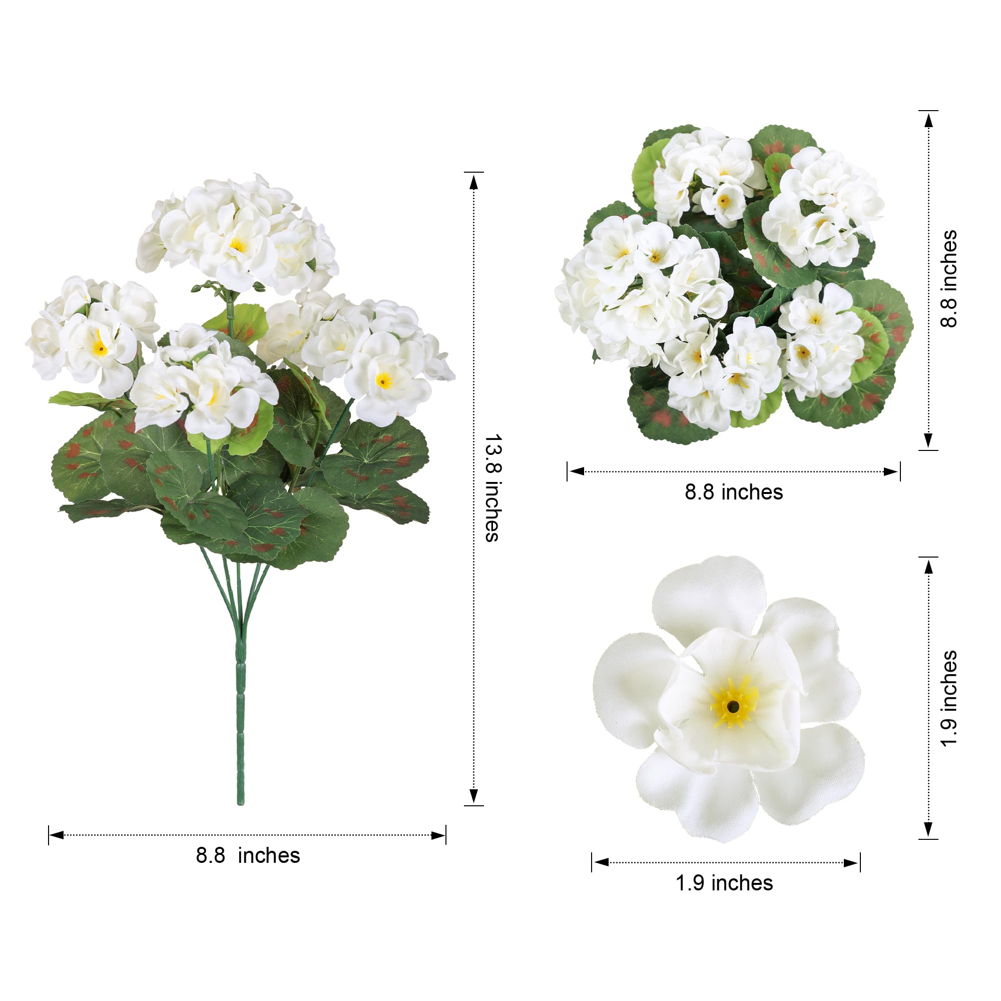 🌸 Lush, UV-Resistant Artificial Geraniums – Real Look, No Maintenance! 🌞🏡💐