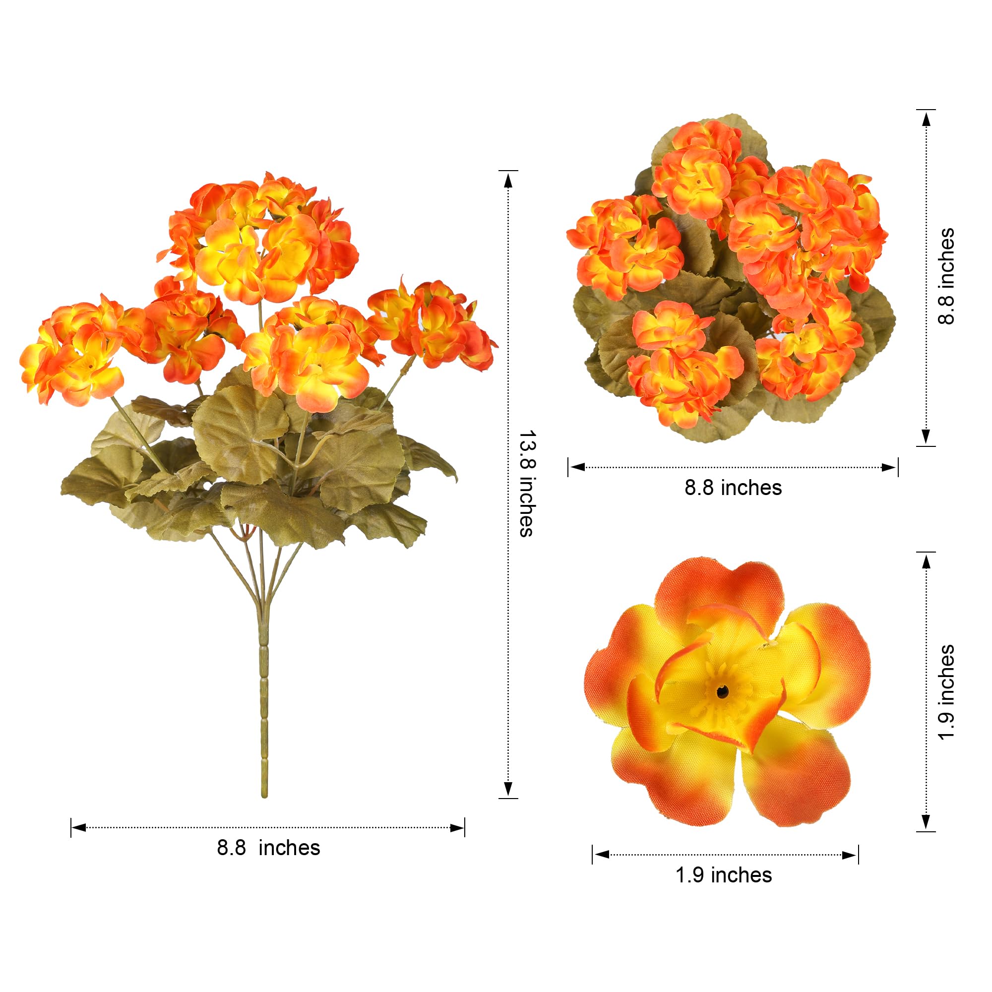 🌸 Lush, UV-Resistant Artificial Geraniums – Real Look, No Maintenance! 🌞🏡💐