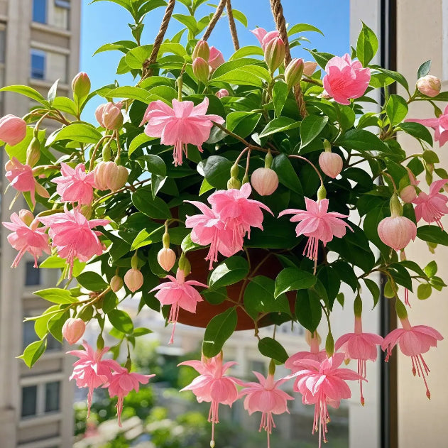 🔥Семена на издръжливи многогодишни цветя🌺Плачеща фуксия - мечтателен висящ цветен водопад