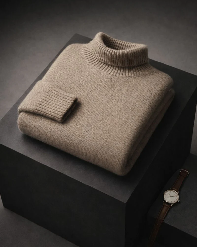 Елегантен пуловер с яка „кол до гърло“ за шик външен вид