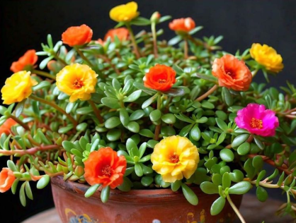 🌸Viacfarebné semená portulaky (Moss Rose) – vysoká klíčivosť, ideálne na balkón a záhradu