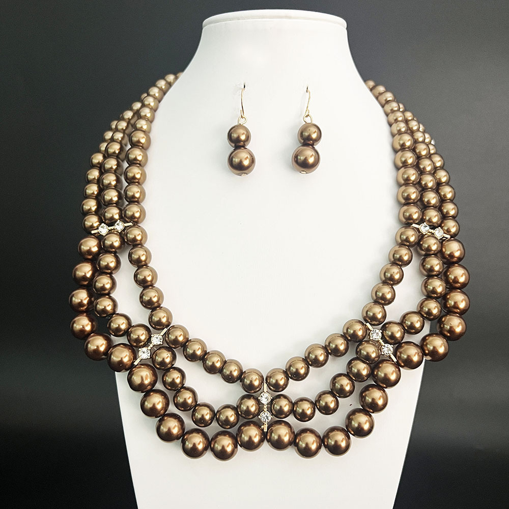 2pcs/set Elegant Imitation Pearl Party Jewelry Set