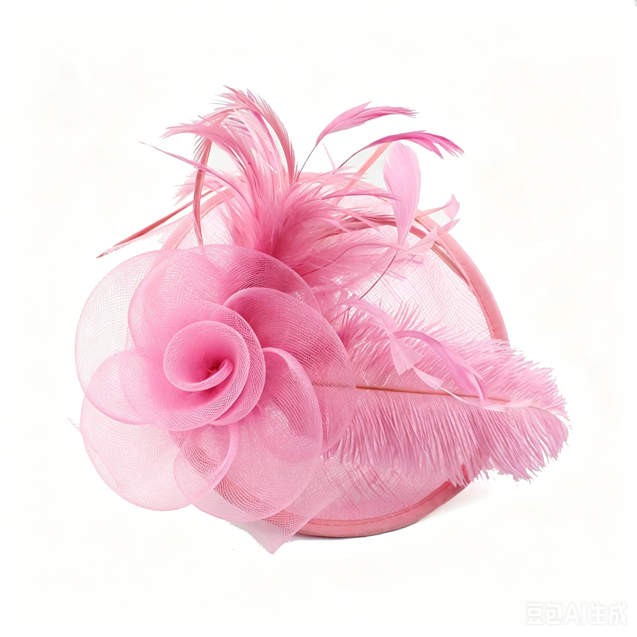 French Retro Mesh Floral Woolen Hatm