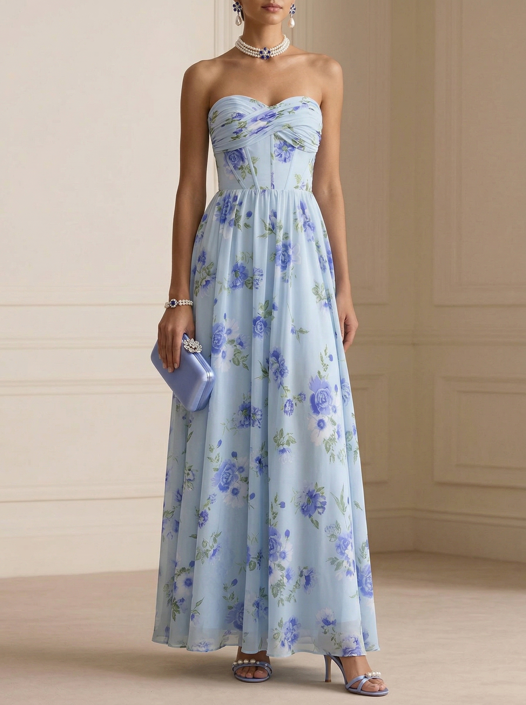 Resort Style Suspender French Ruffle Beach Dress Tube Top