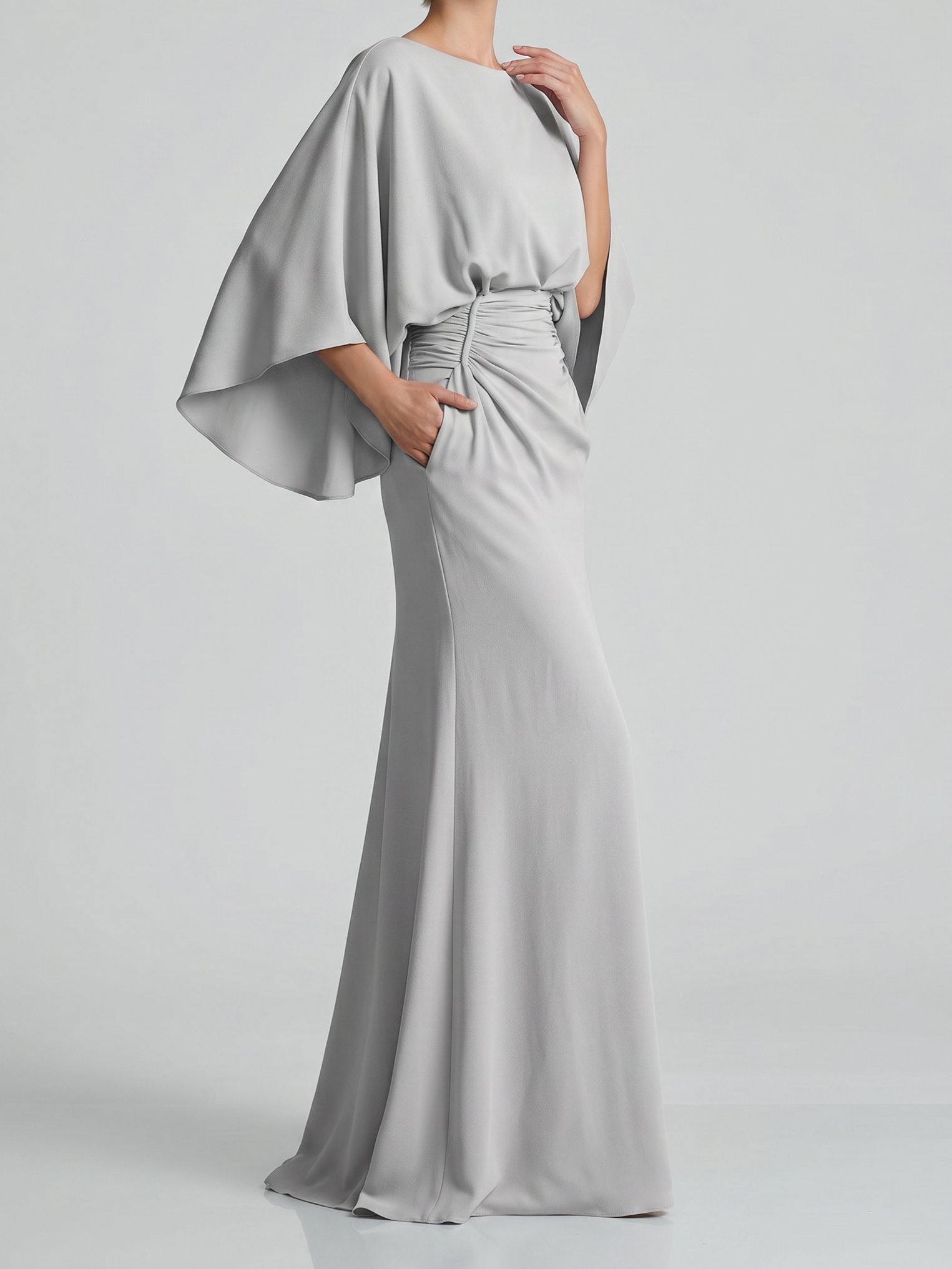 Elegant Backless Pleated Slim Fit Dress