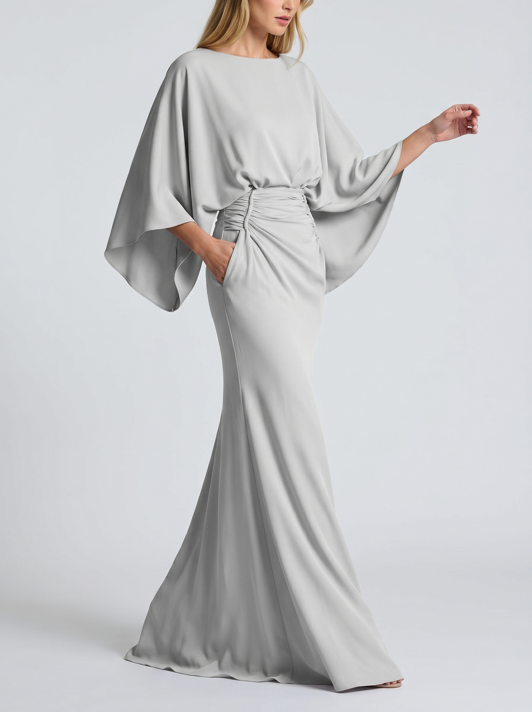 Elegant Backless Pleated Slim Fit Dress