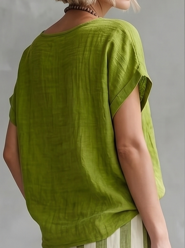 Classic Striped Linen Two-piece Set