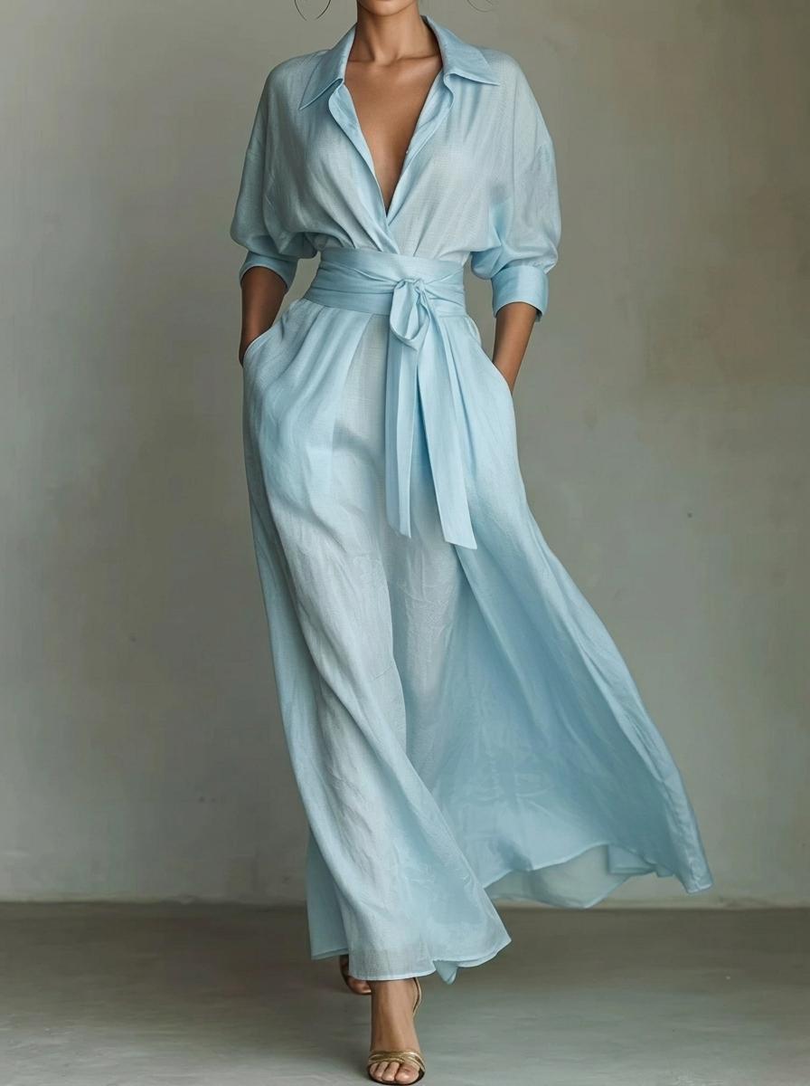 Elegant Retro French Waist Slimming Pleated Dress