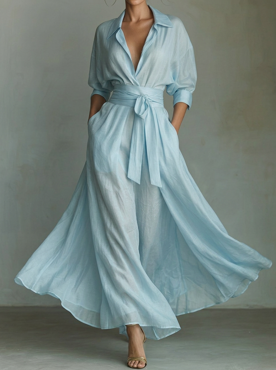 Elegant Retro French Waist Slimming Pleated Dress