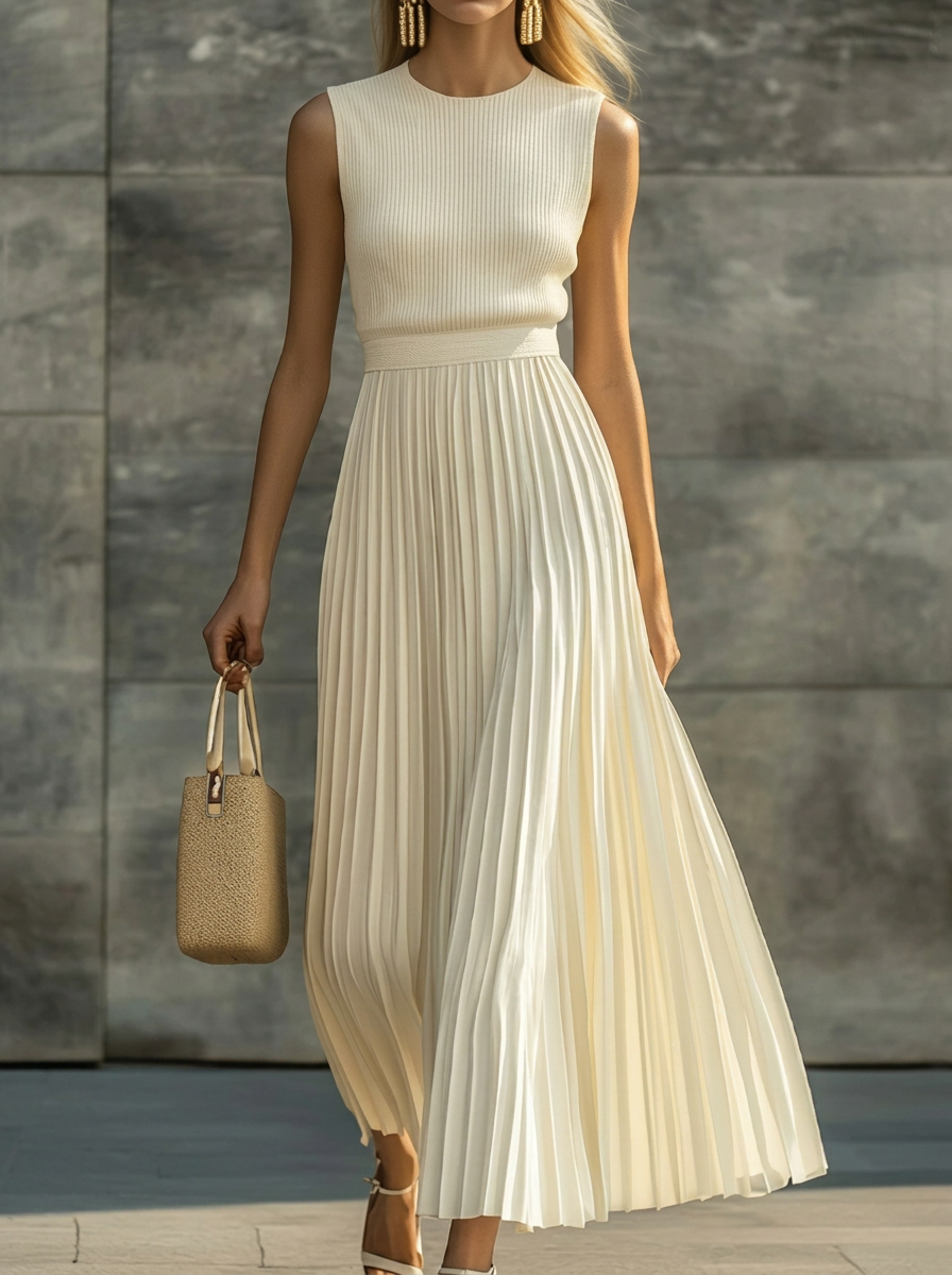 Elegant Casual And Comfortable Chiffon Pleated Dress
