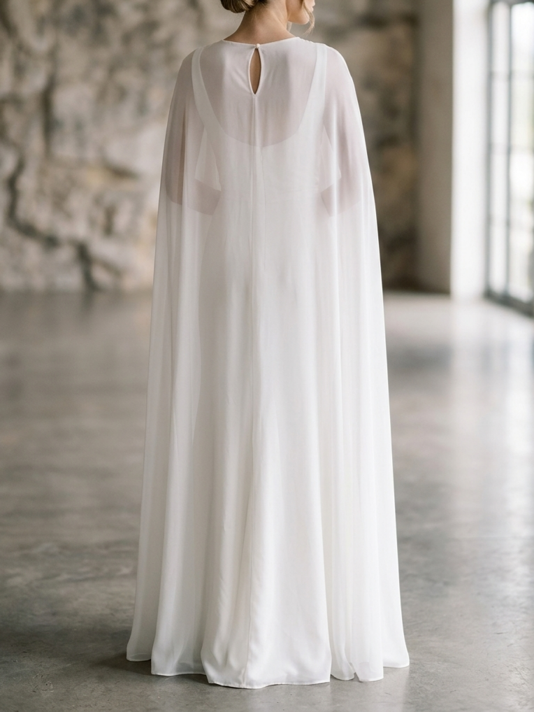 Elegant Thin Sheer Chiffon Sleeveless Shawl 