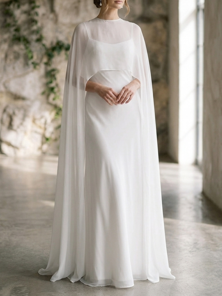 Elegant Thin Sheer Chiffon Sleeveless Shawl 