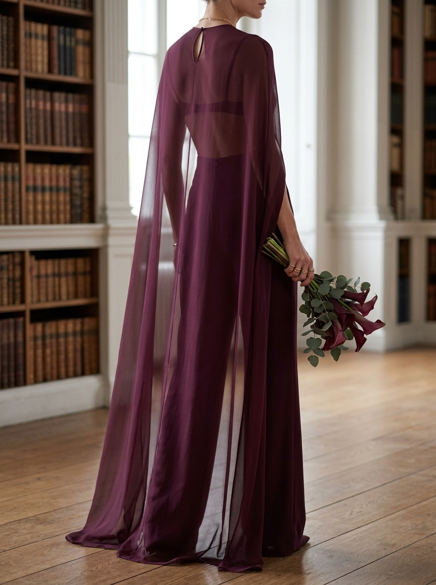 Elegant Thin Sheer Chiffon Sleeveless Shawl 