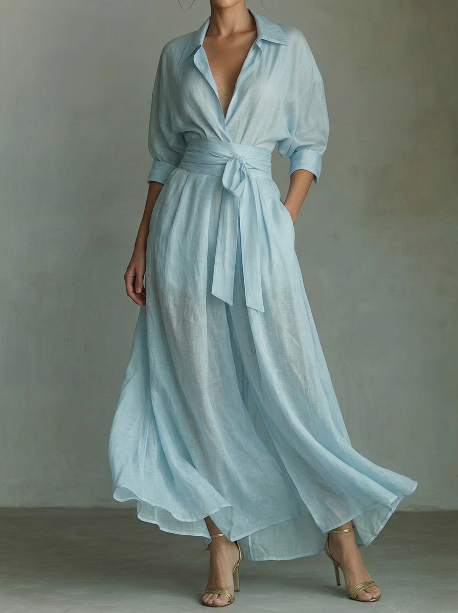 Elegant Retro French Waist Slimming Pleated Dress