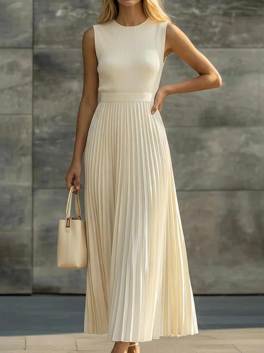 Elegant Casual Comfortable Chiffon Pleated Dress