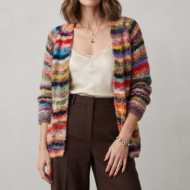Casual Loose Colorful Sweater Cardigan