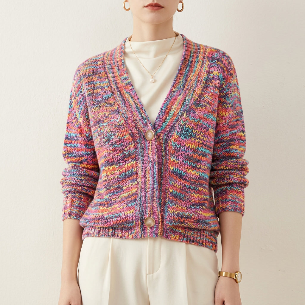 Women's Vintage V Neck Cozy Knit Sweater Cardigan