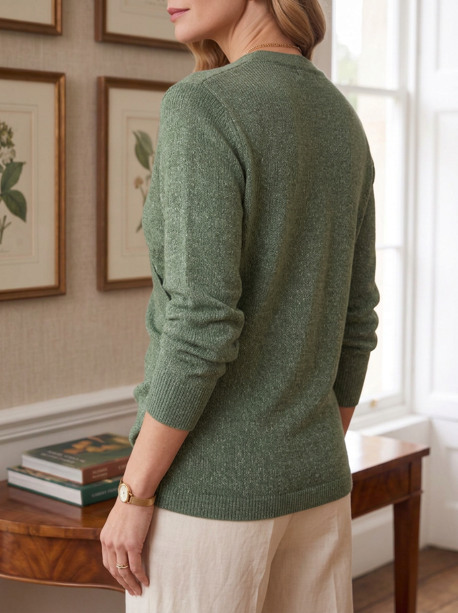Women's Solid Color V Neck Knit Sweater