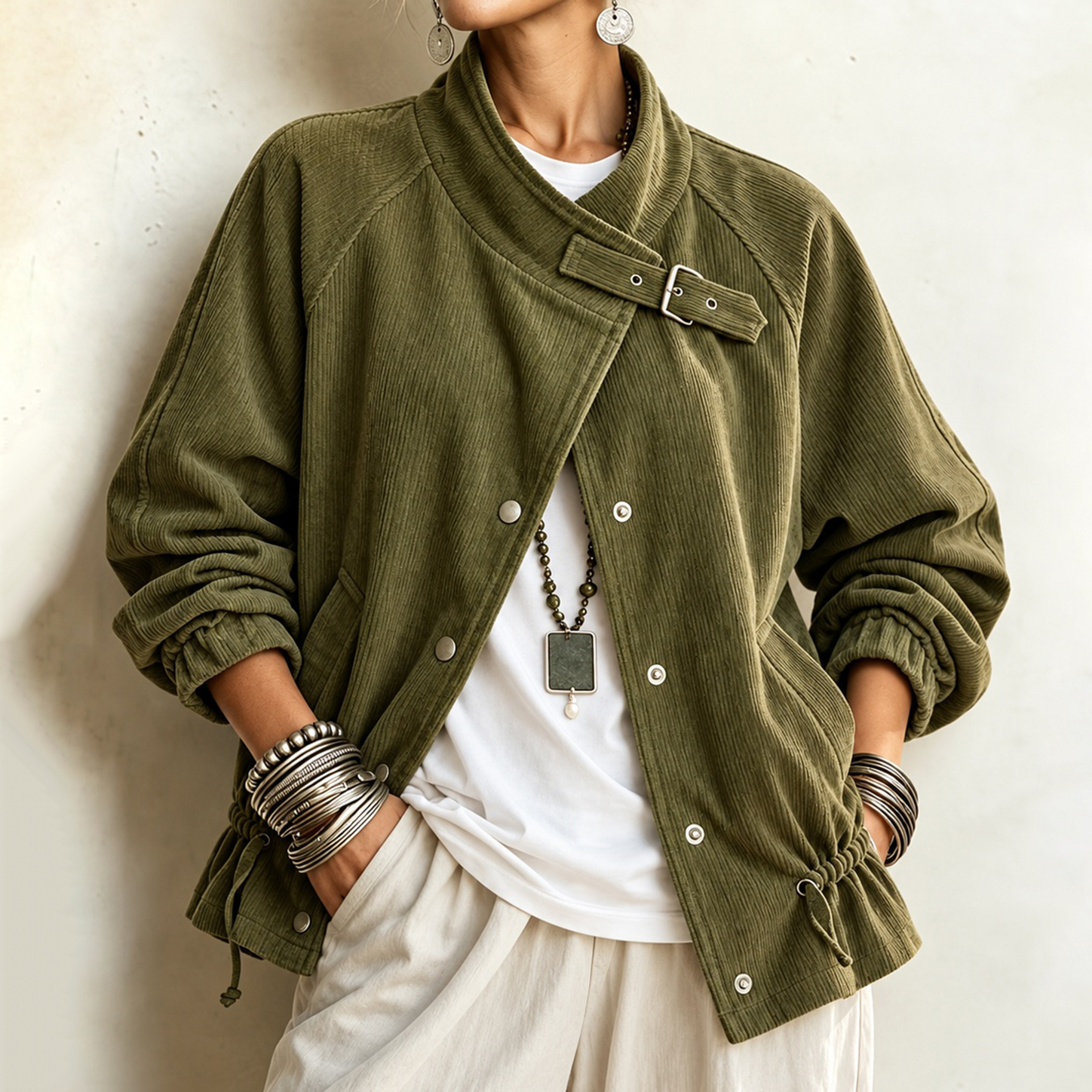 Women's Fall Winter Cozy Corduroy Jacket