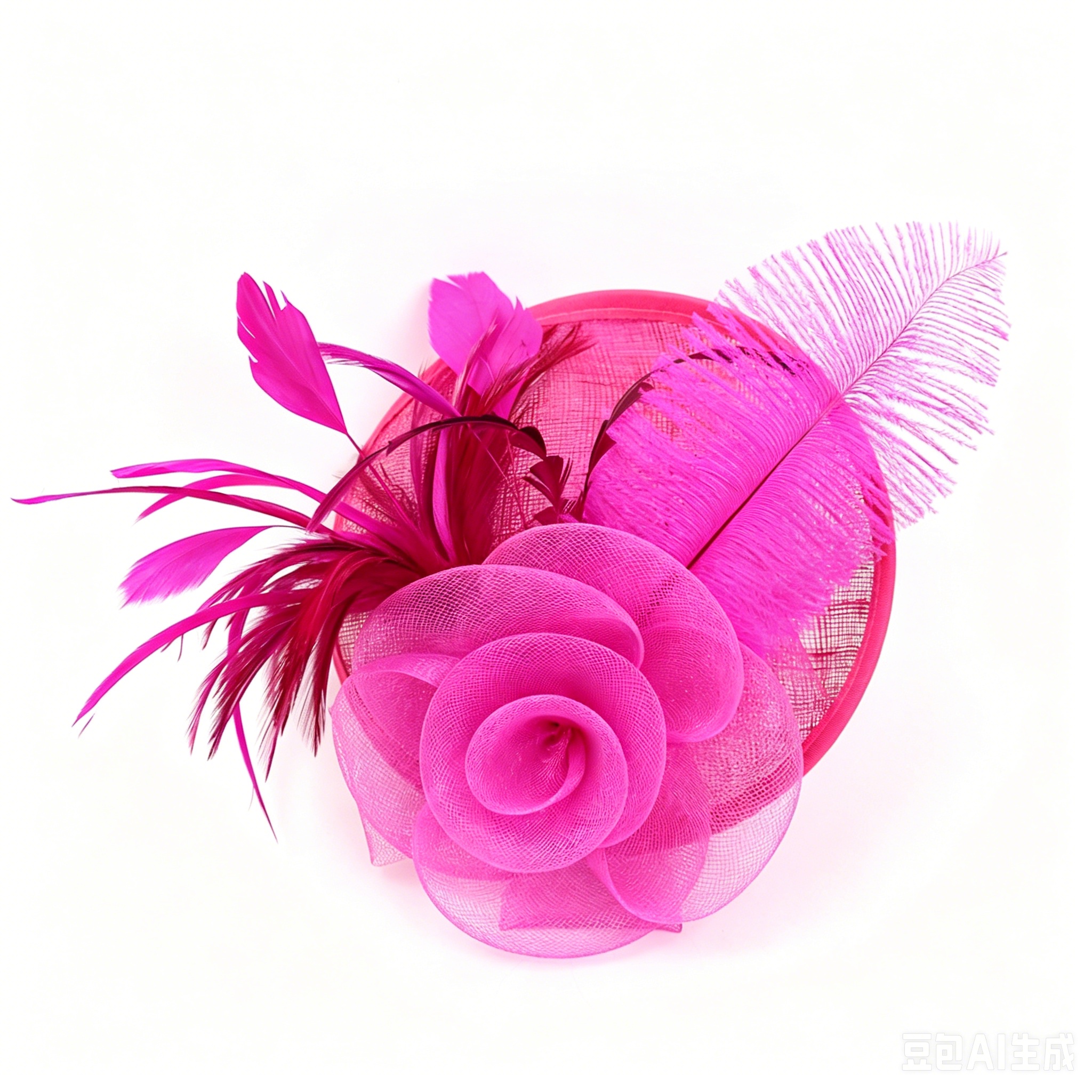 French Retro Mesh Floral Woolen Hatm