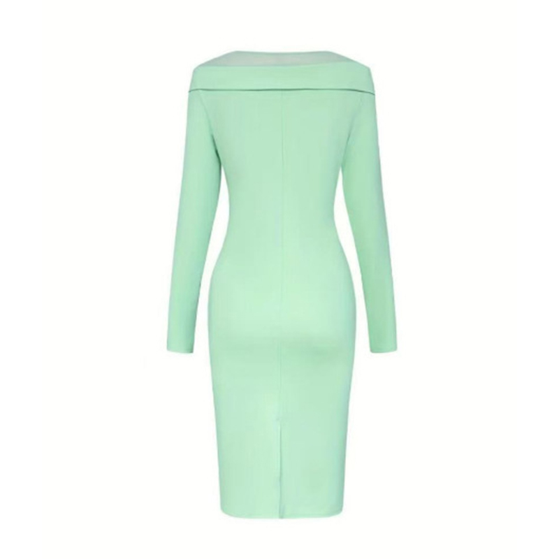 Elegant Round Neck Three Dimensional Flower Decorated Midi Dress