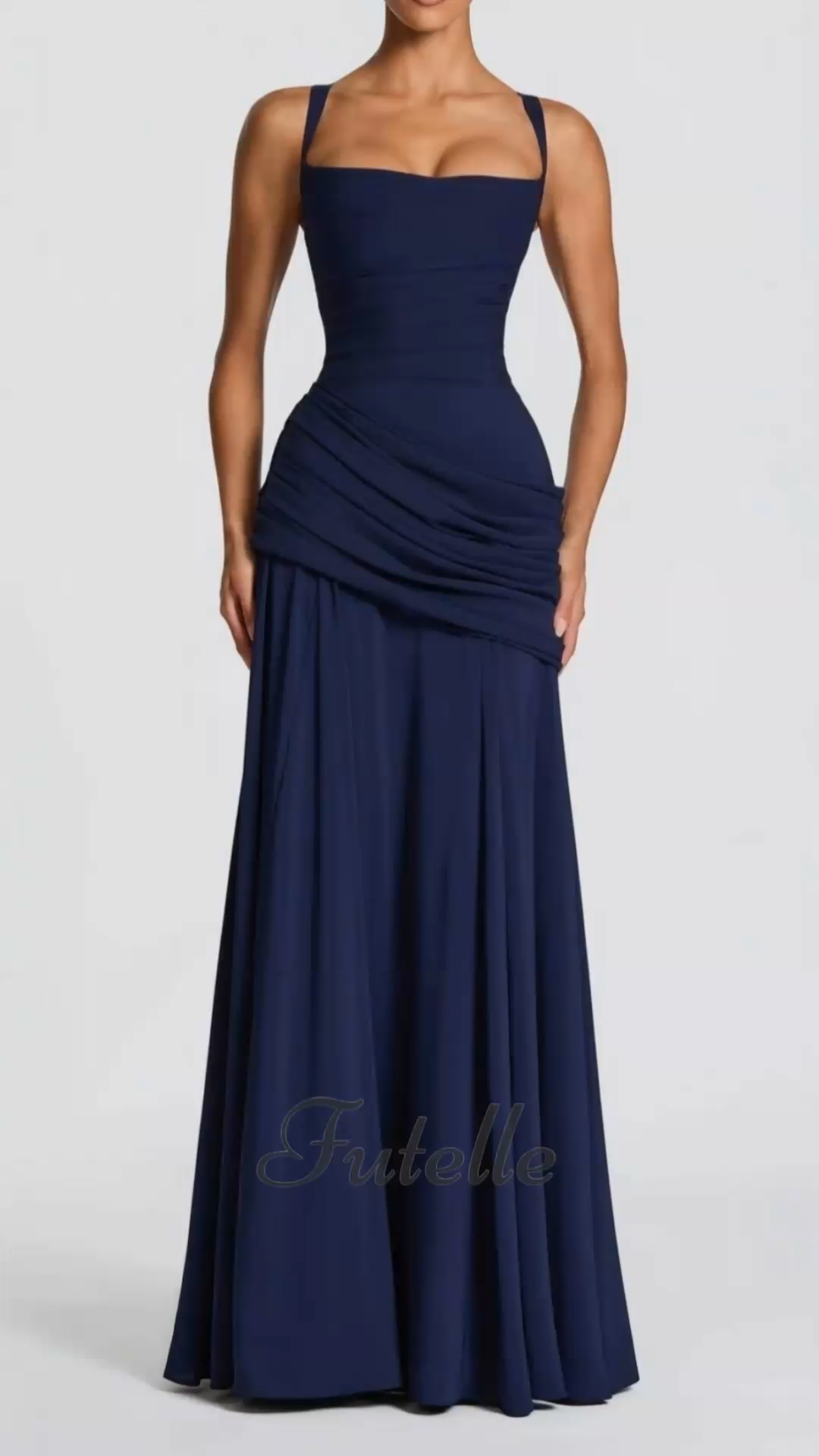 Elegant Solid Color Waistless Backless Fishtail Dress