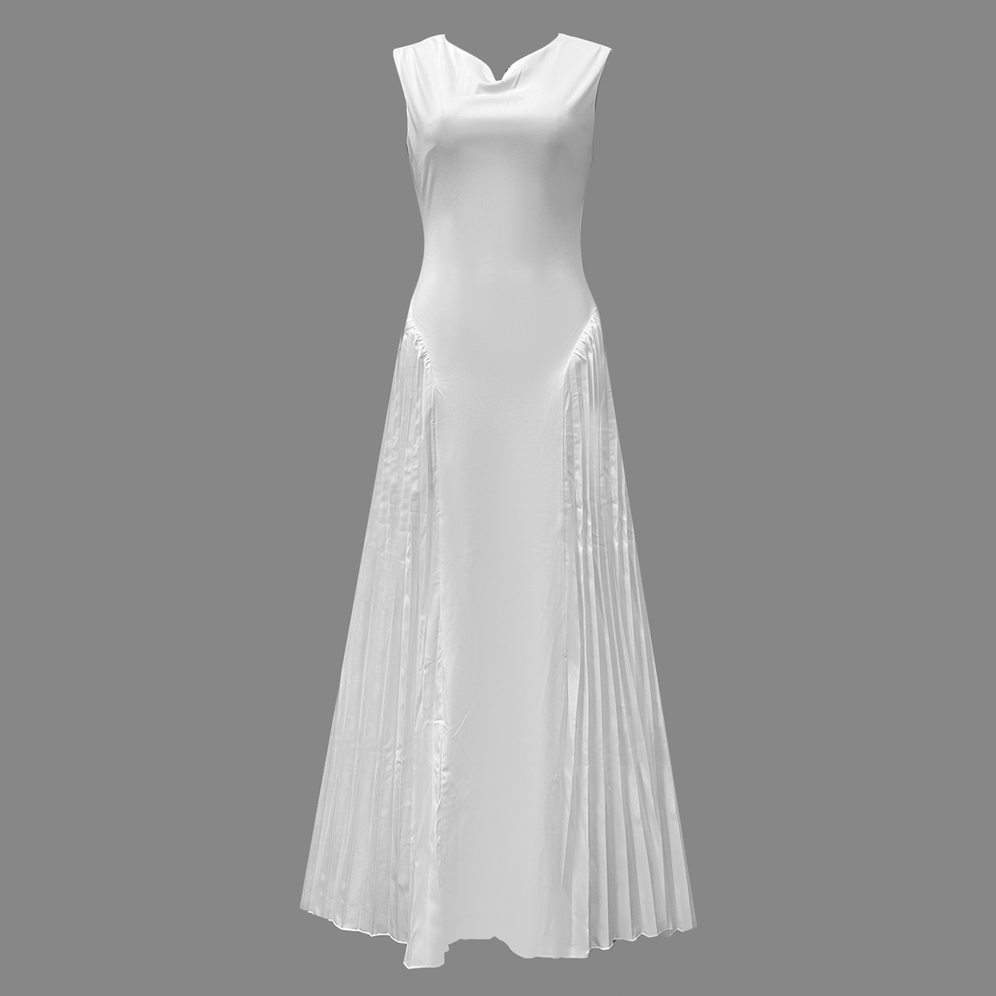 Elegant Pleated Waist Maxi Dress