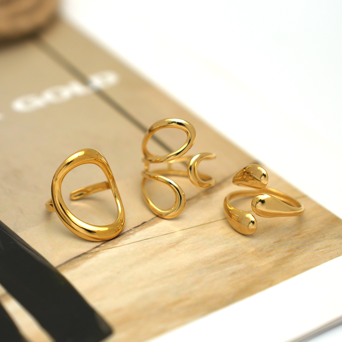 1pcs/set Elegant Color Won't Fade When Opened Ring