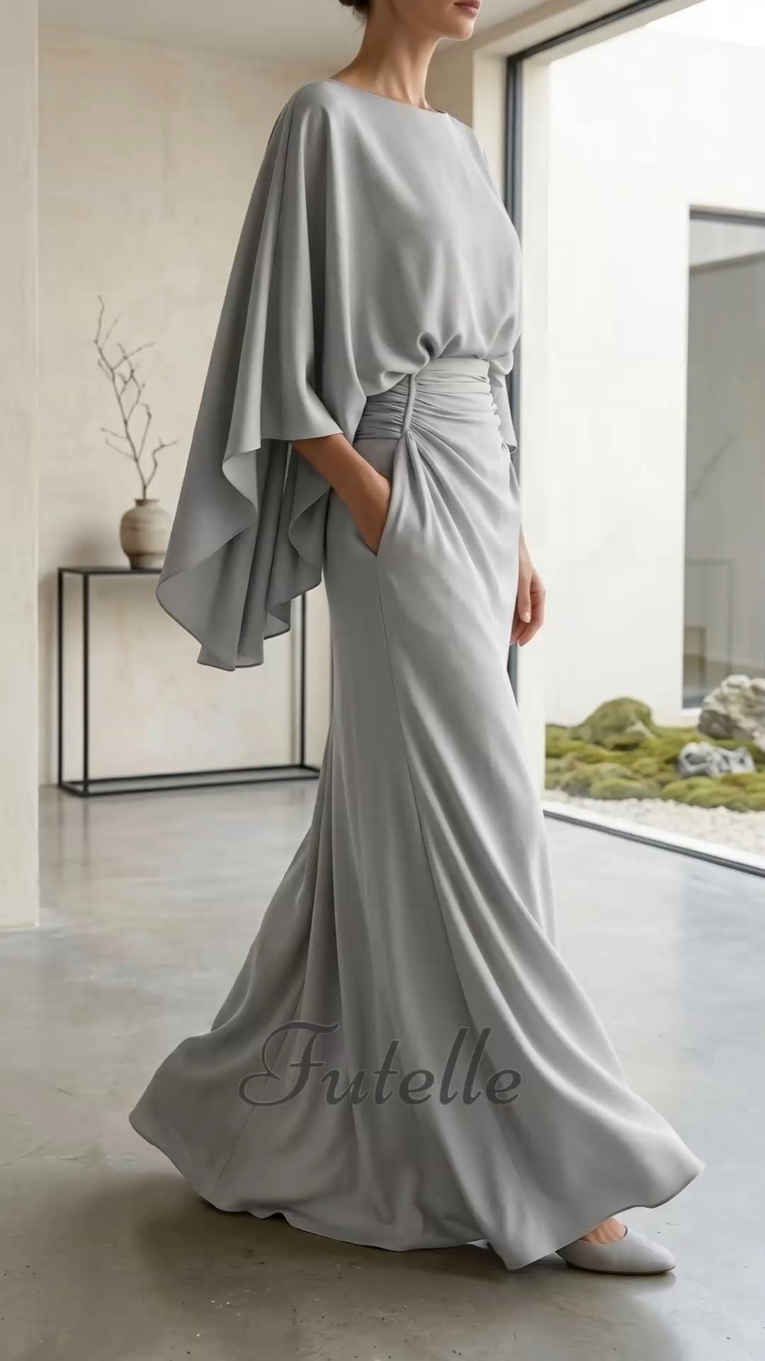 Elegant Backless Pleated Slim Fit Dress