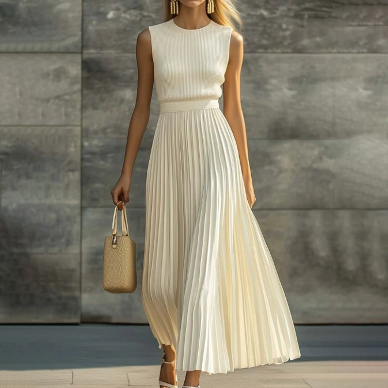 Elegant Casual And Comfortable Chiffon Pleated Dress