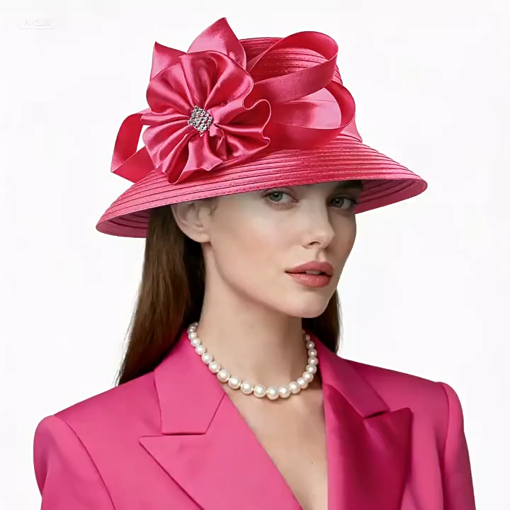 French Retro Mesh Floral Woolen Hatm