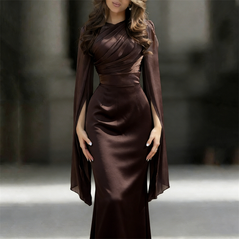 Classy Godness Flowy Satin Maxi Dress