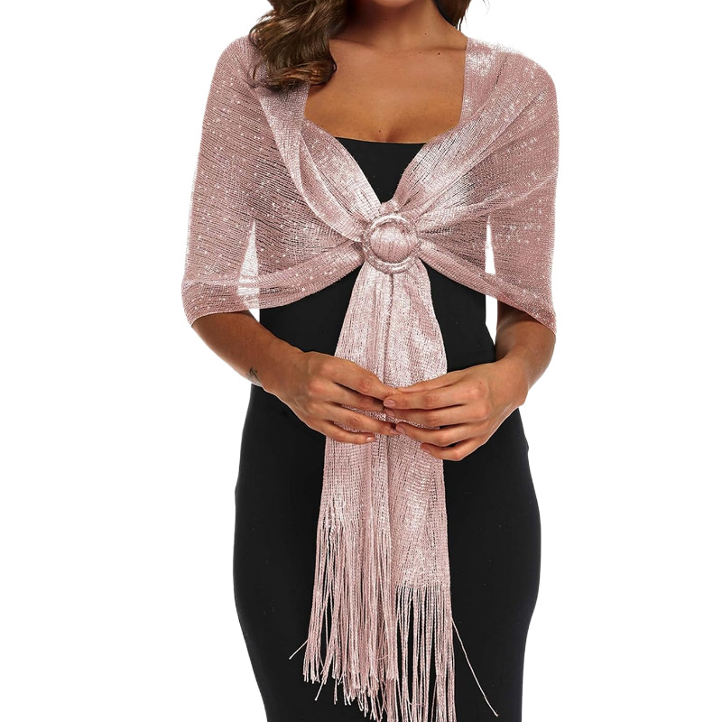 Sparkly Buckled Tassel Shawls