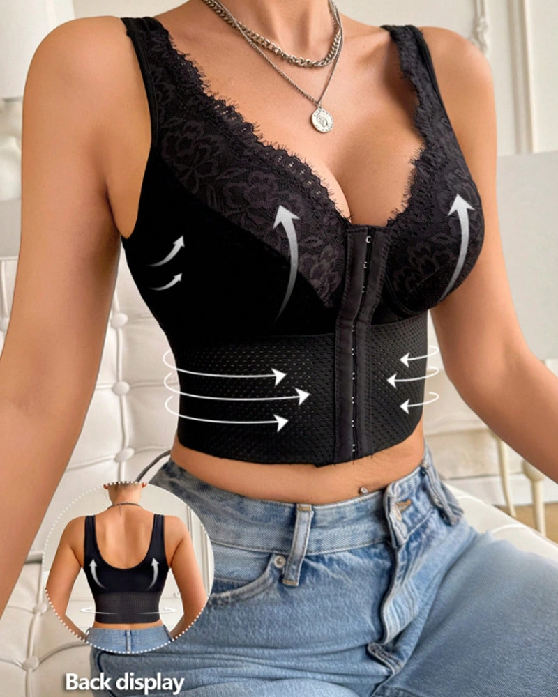 Front Closure Push Up Tummy Control One-piece Shaping Bra