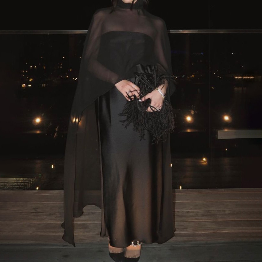Elegant Bridal Ball Thin Sexy Sheer Chiffon Sleeveless Shawl With Flowing Ribbons Long Cover-up Cape