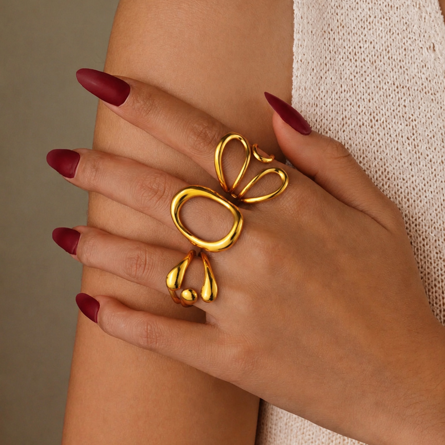 1pcs/set Elegant Color Won't Fade When Opened Ring