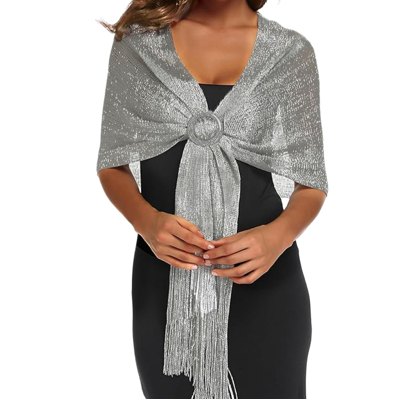 Sparkly Buckled Tassel Shawls