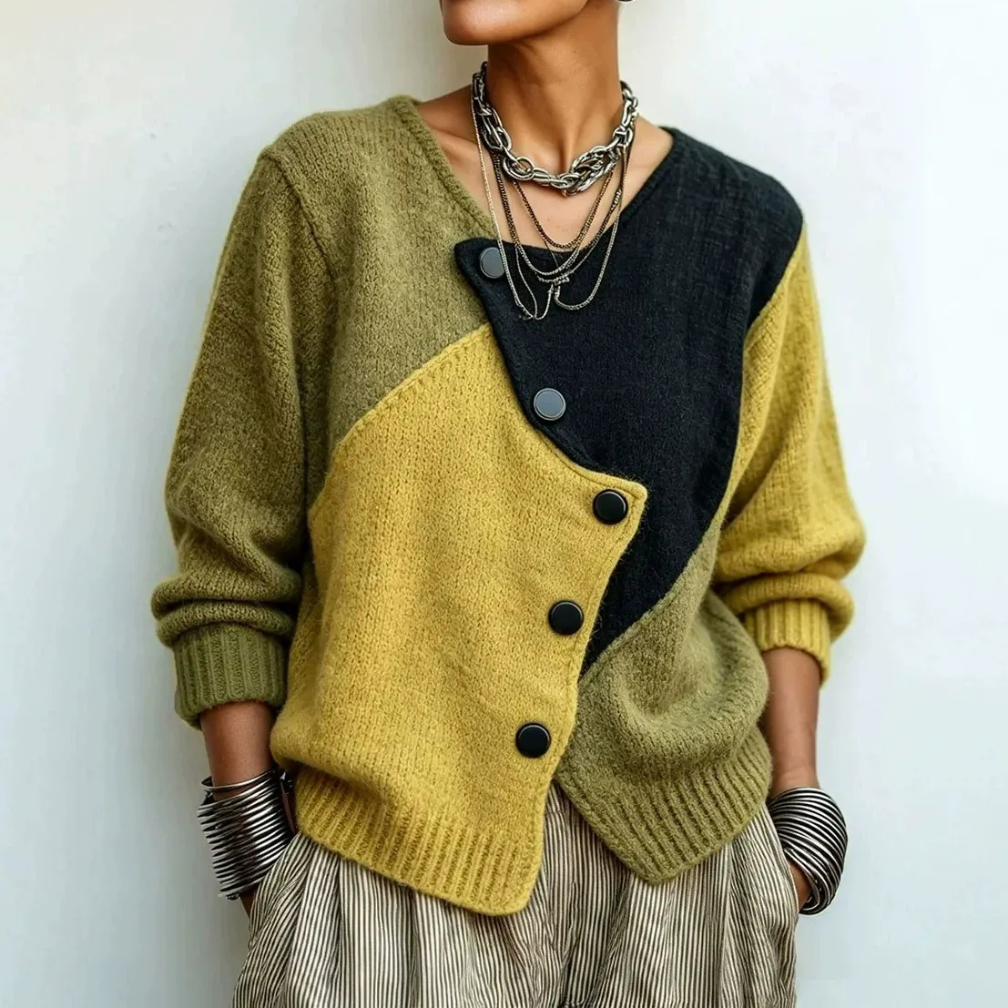 Women's Fall Winter Cozy Asymmetric-neck Ribbed Pullover Top