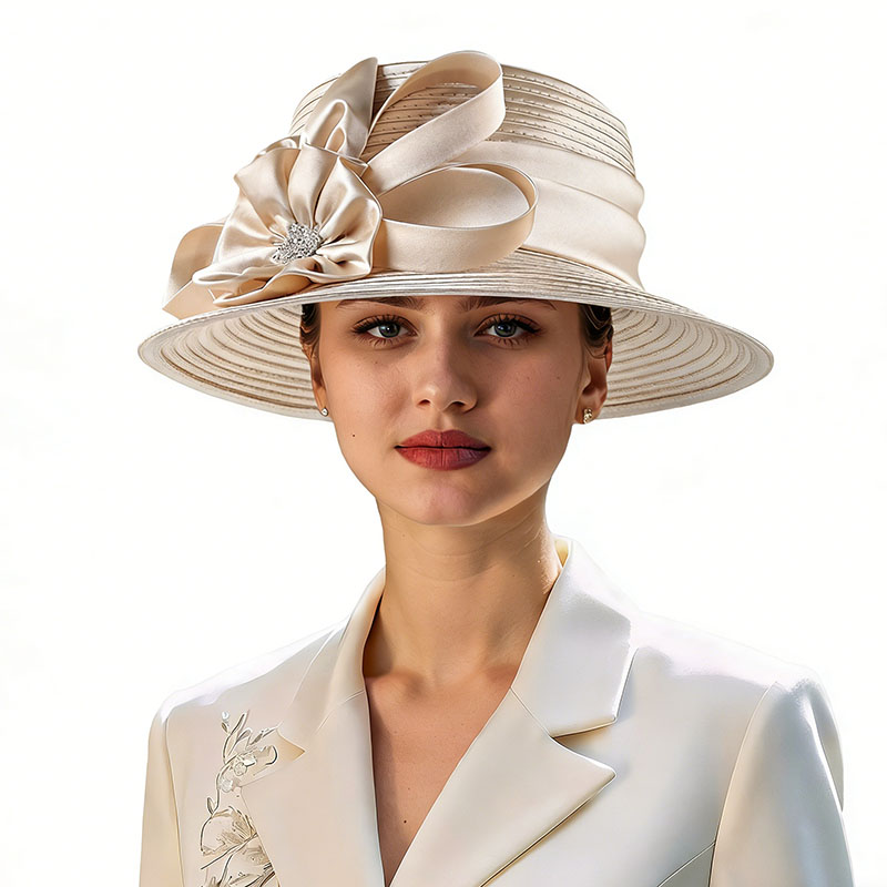 French Retro Mesh Floral Woolen Hatm